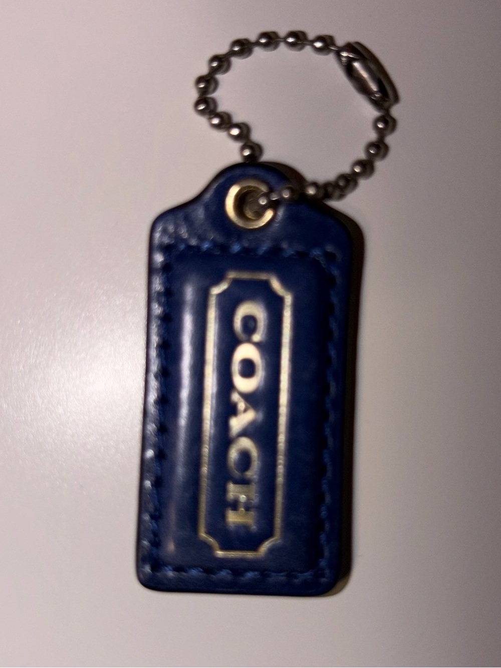Coach Navy Blue Leather Hang Tag